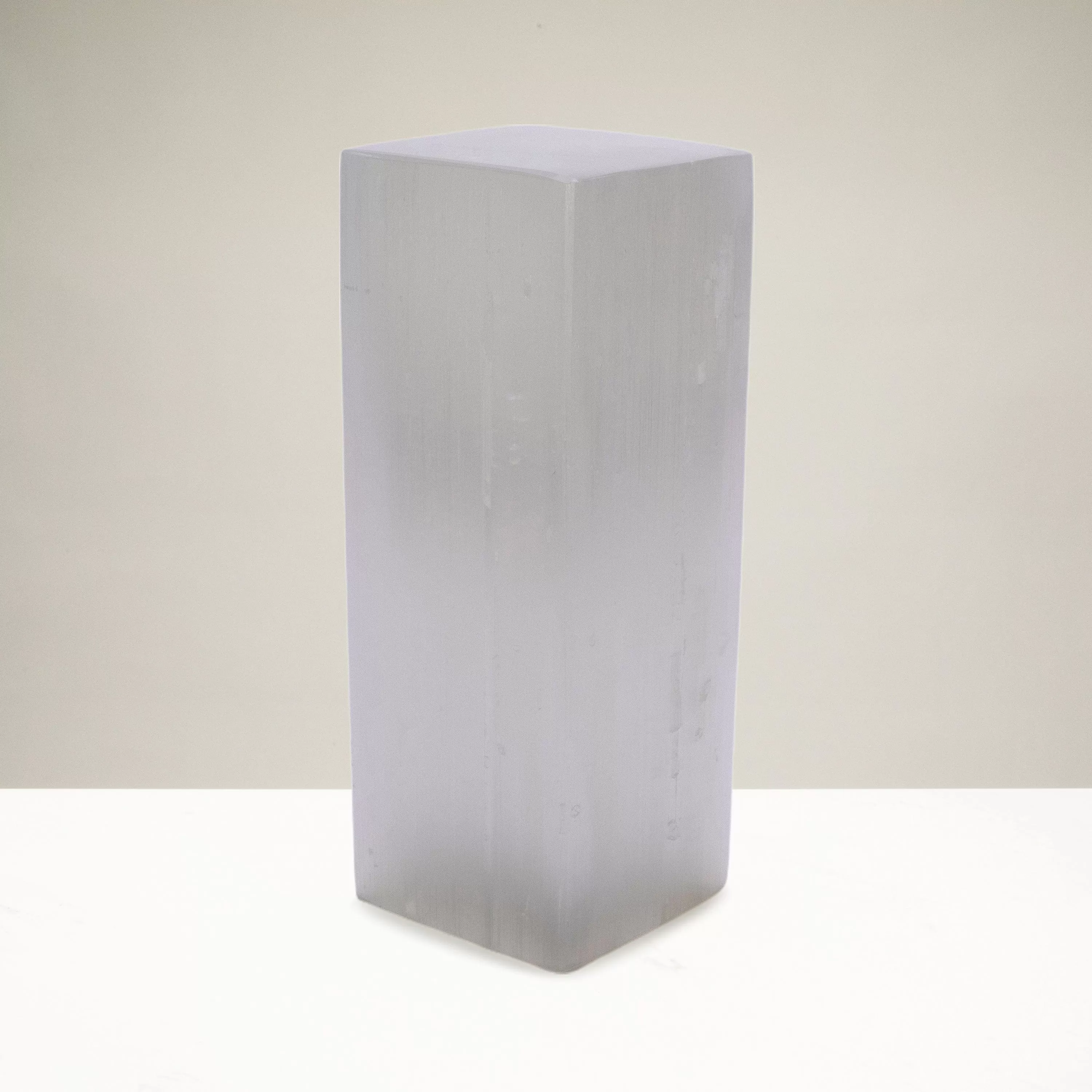 Square Selenite Lamp from Morocco - 8