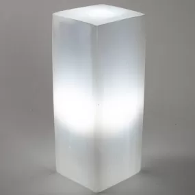 Square Selenite Lamp from Morocco - 8