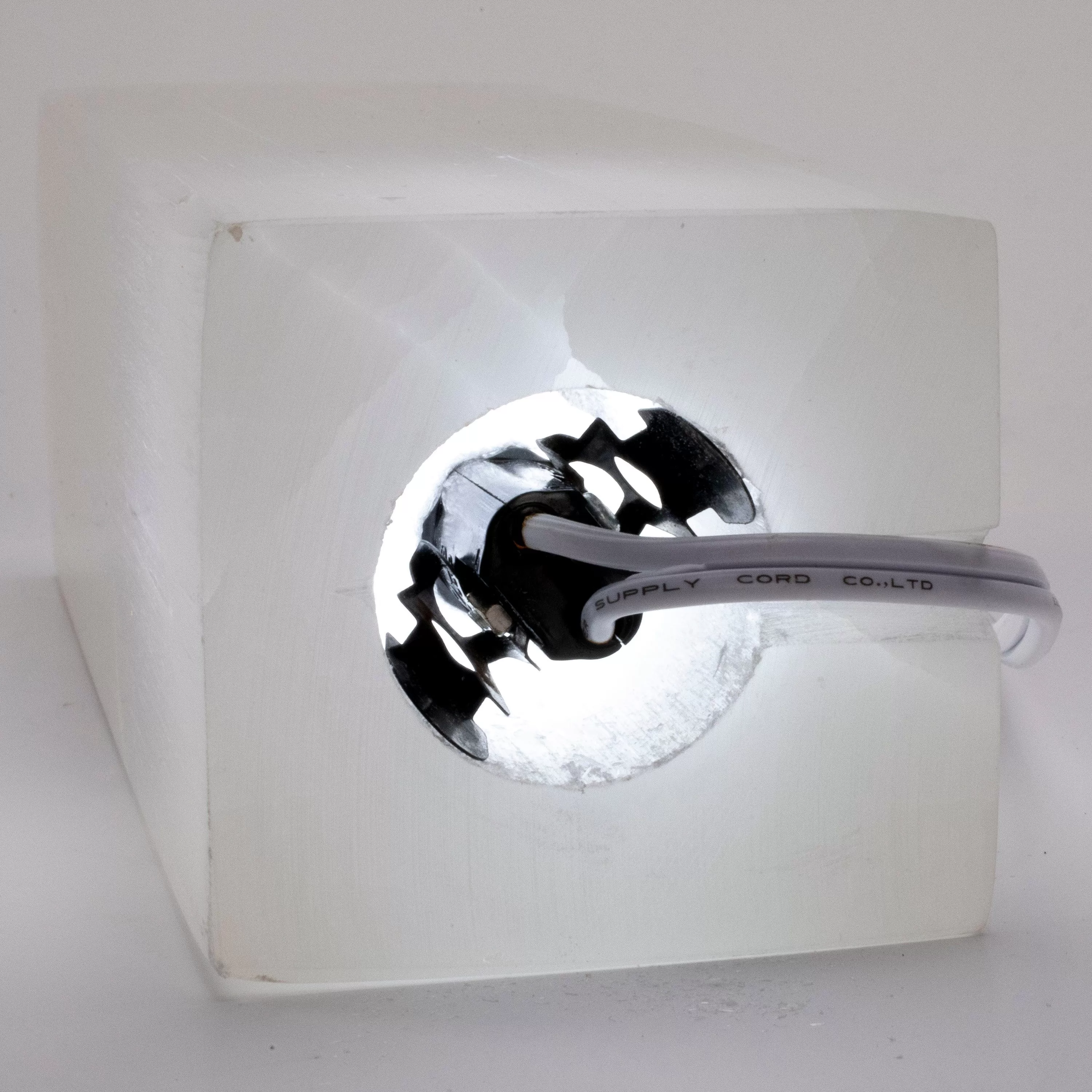 Square Selenite Lamp from Morocco - 8