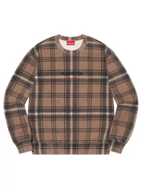 Supreme Plaid Crewneck Brown [SS21]