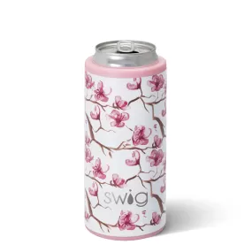 SWIG {CHERRY BLOSSOM} Skinny Insulated Stainless Steel Can Cooler (12 oz.)