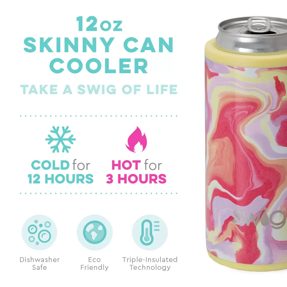 SWIG {PINK LEMONADE} Skinny Insulated Stainless Steel Can Cooler (12 oz.)