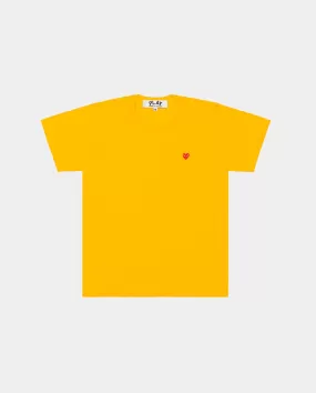 T314 SMALL RED HEART T-SHIRT / YELLOW