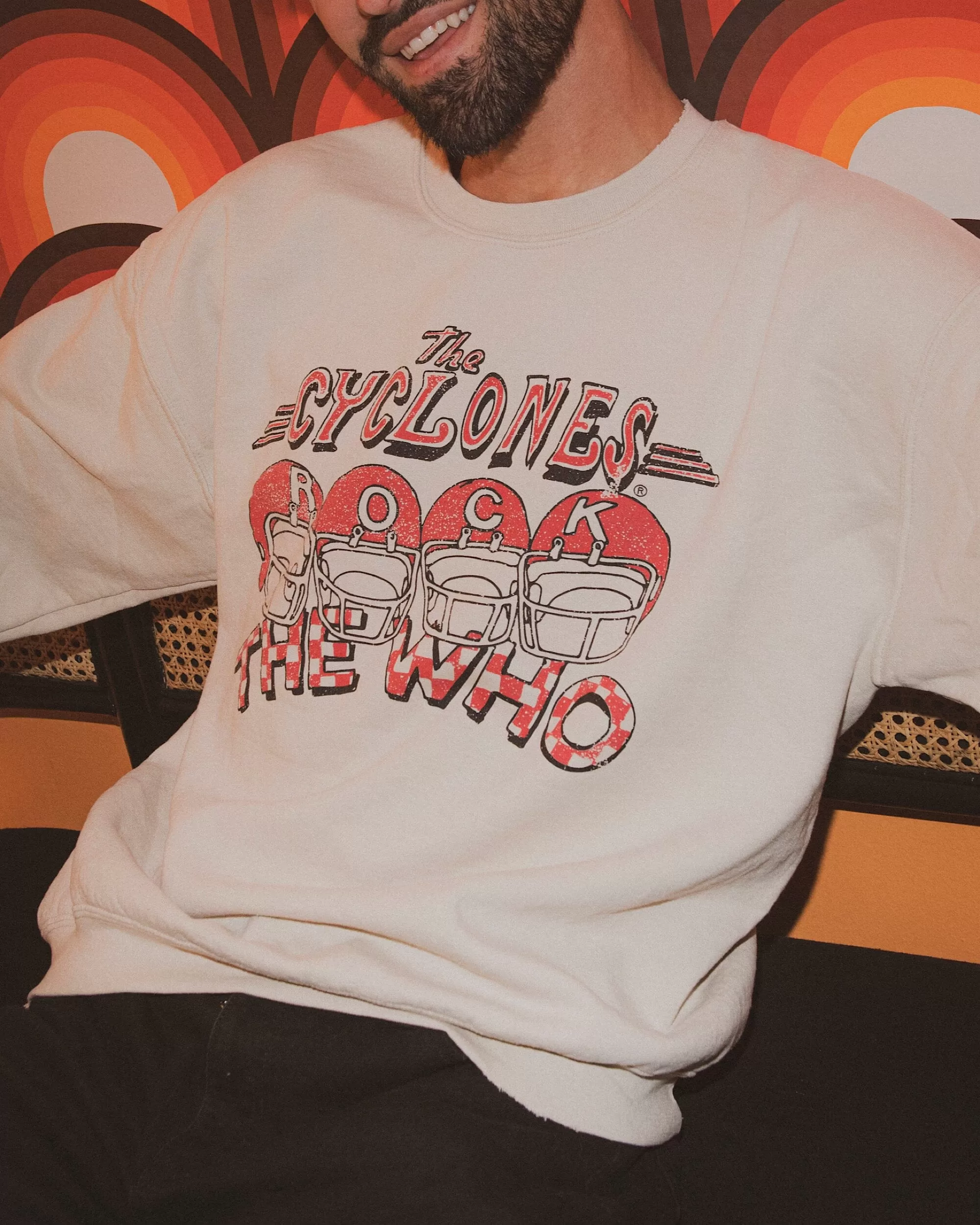 The Who Iowa State Rocks Sand Thrifted Sweatshirt