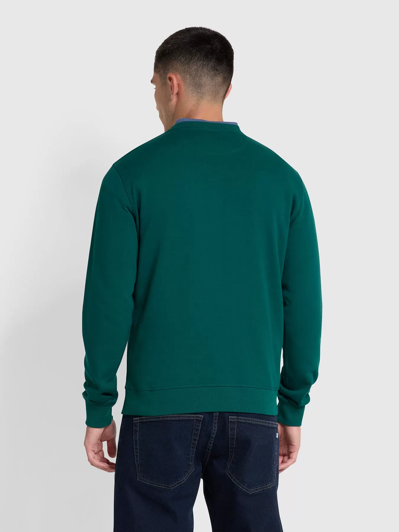 Tim Organic Cotton Crew Neck Sweatshirt In Botanic Green