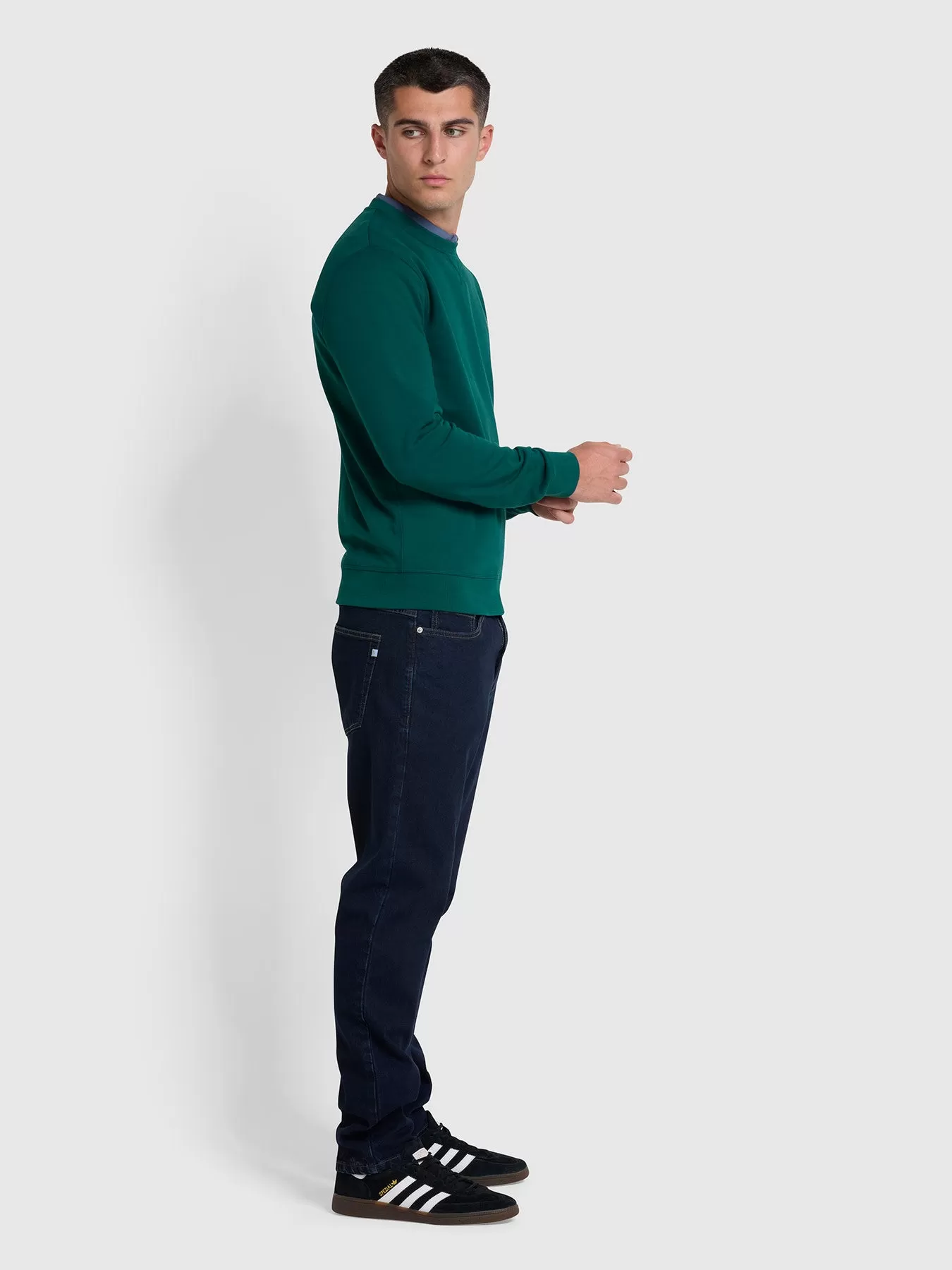 Tim Organic Cotton Crew Neck Sweatshirt In Botanic Green