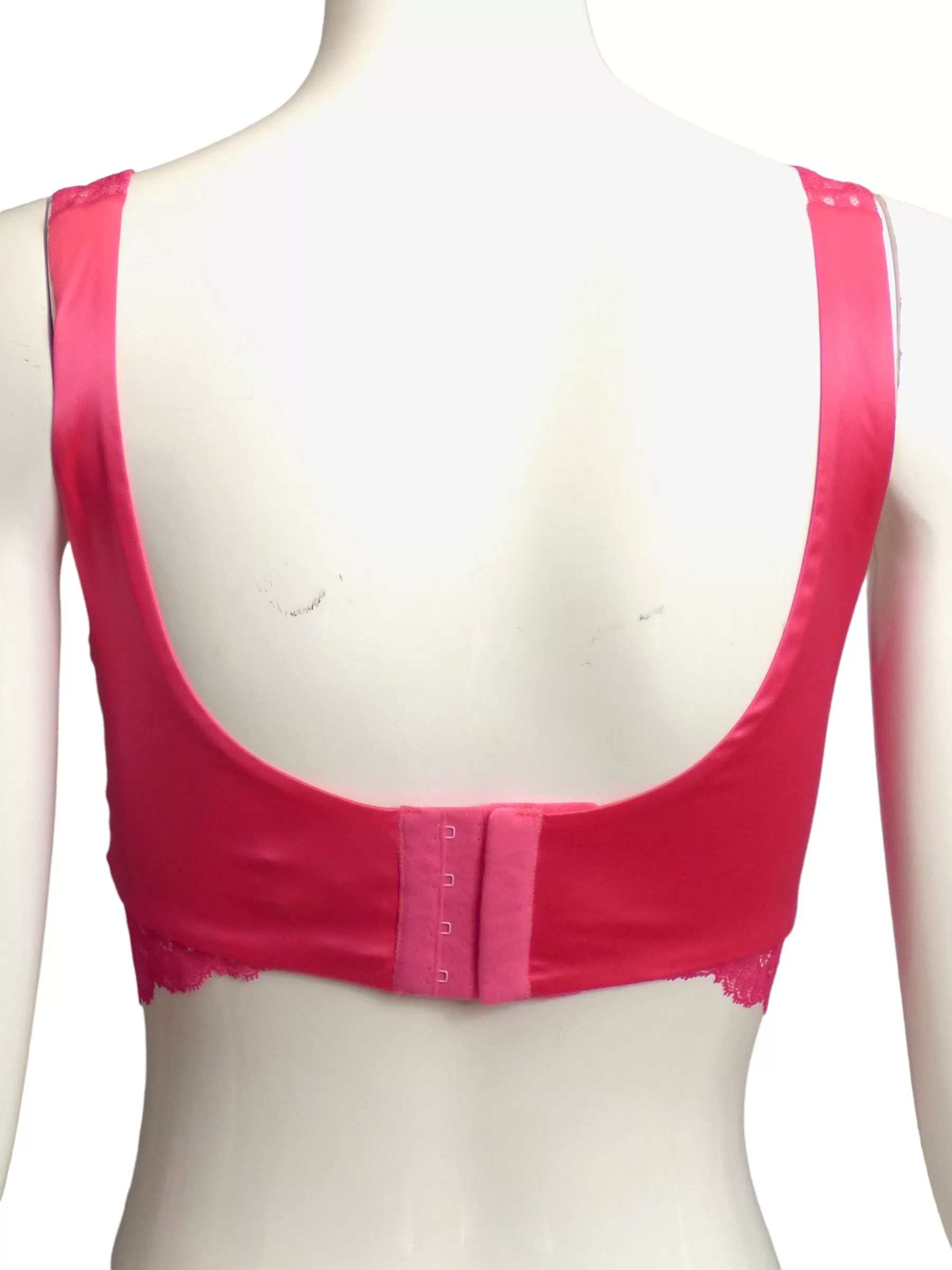 VERSACE- 2023 NWT Pink Satin & Lace Bra Top, Bust-40