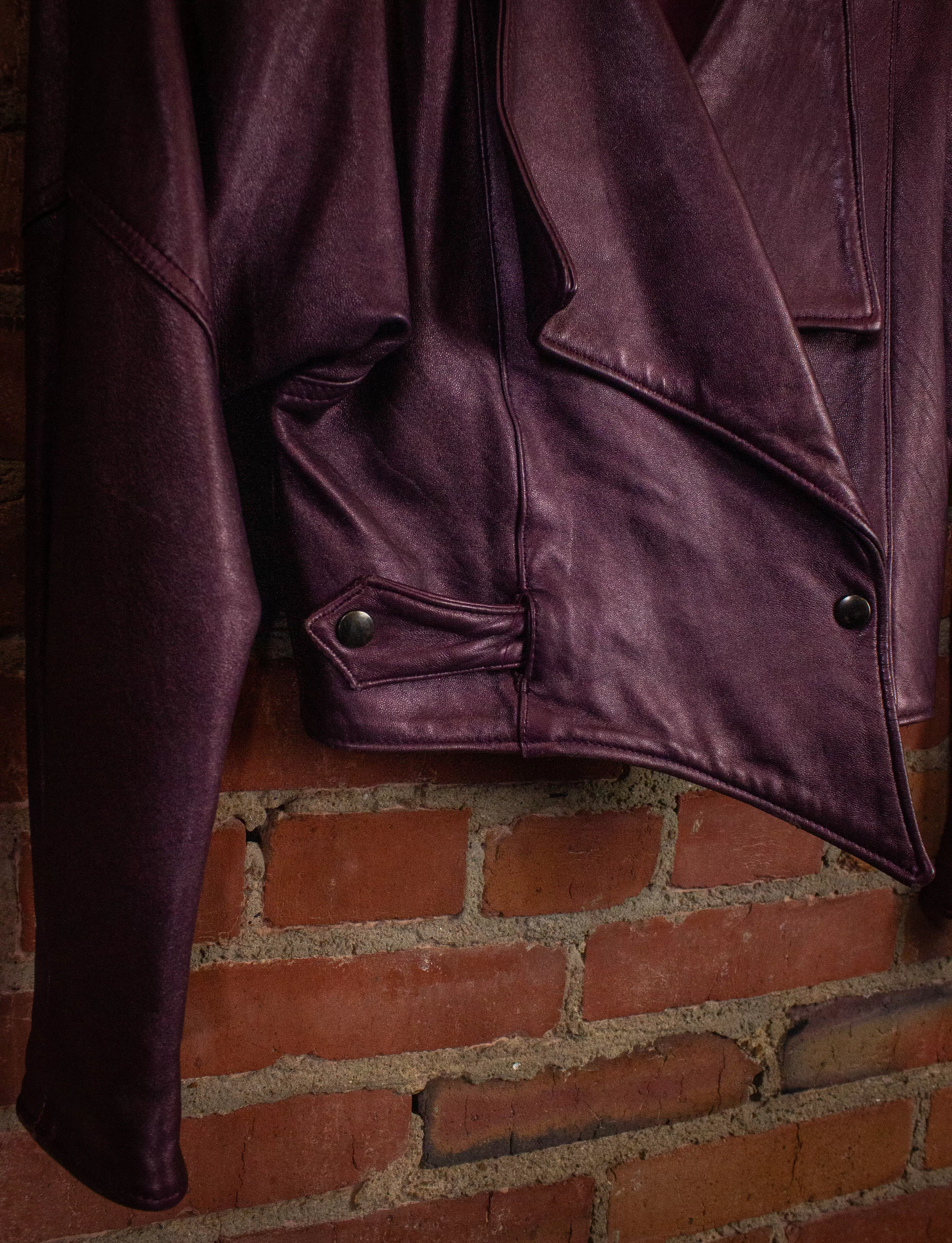 Vintage Firenze Purple Leather Jacket and Pants Set 80s