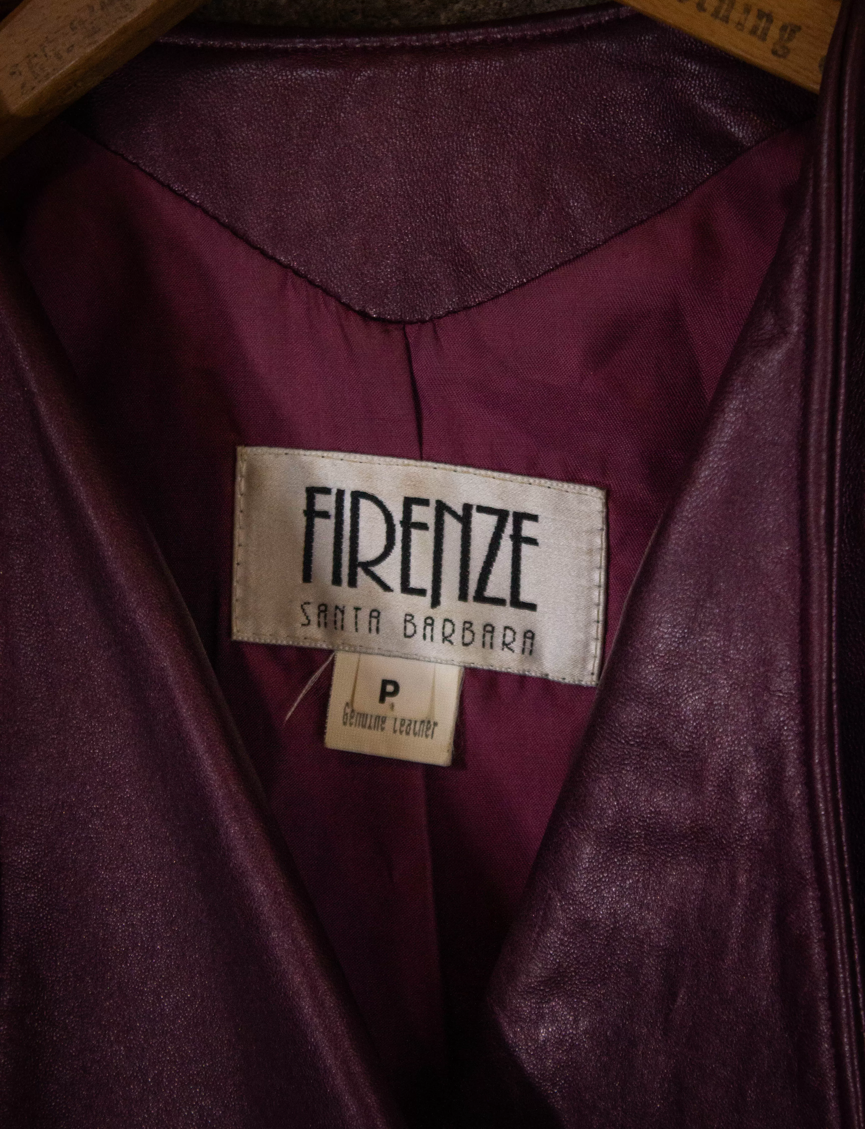 Vintage Firenze Purple Leather Jacket and Pants Set 80s