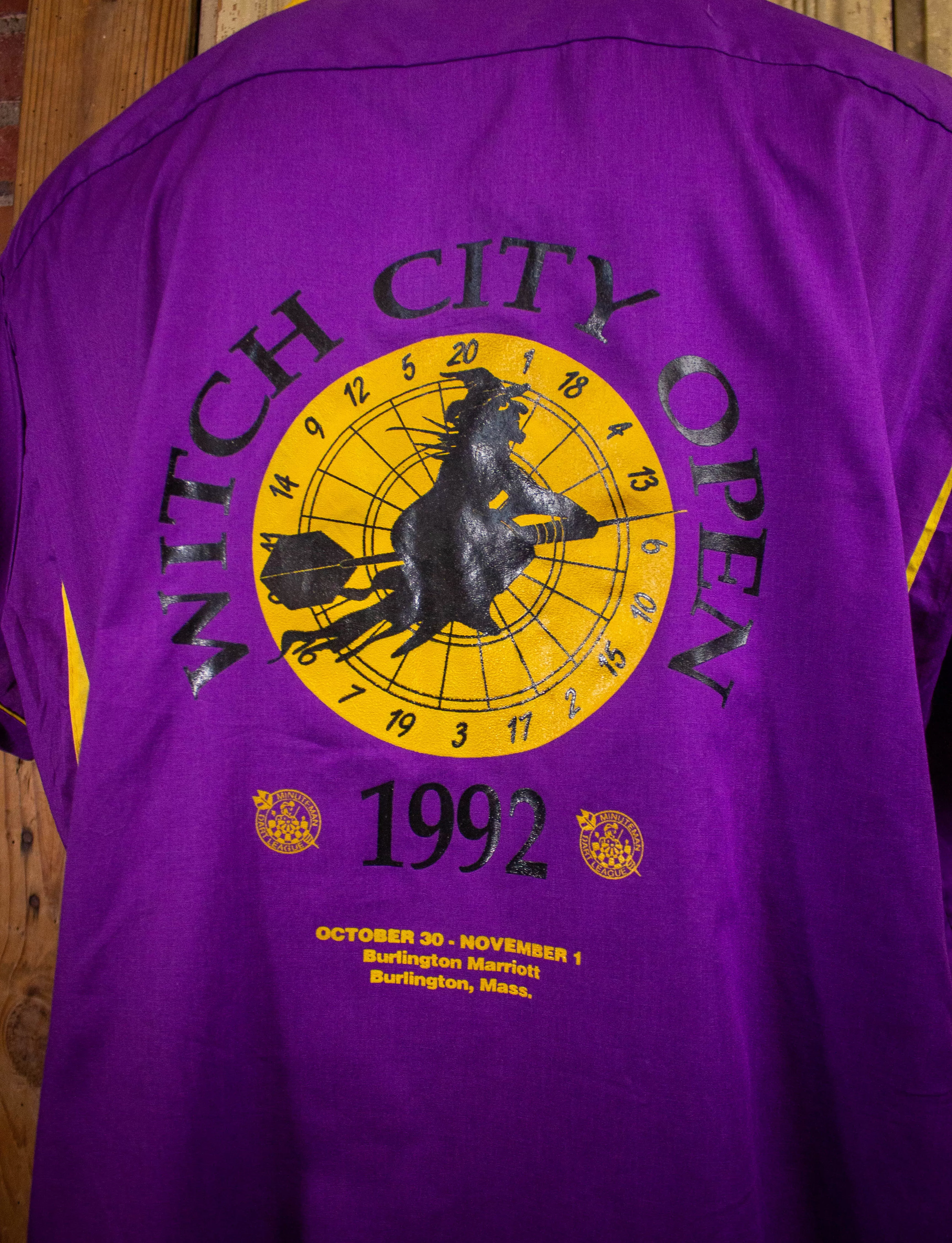 Vintage Witch City Open Bowling Shirt 1992 Purple 2XL