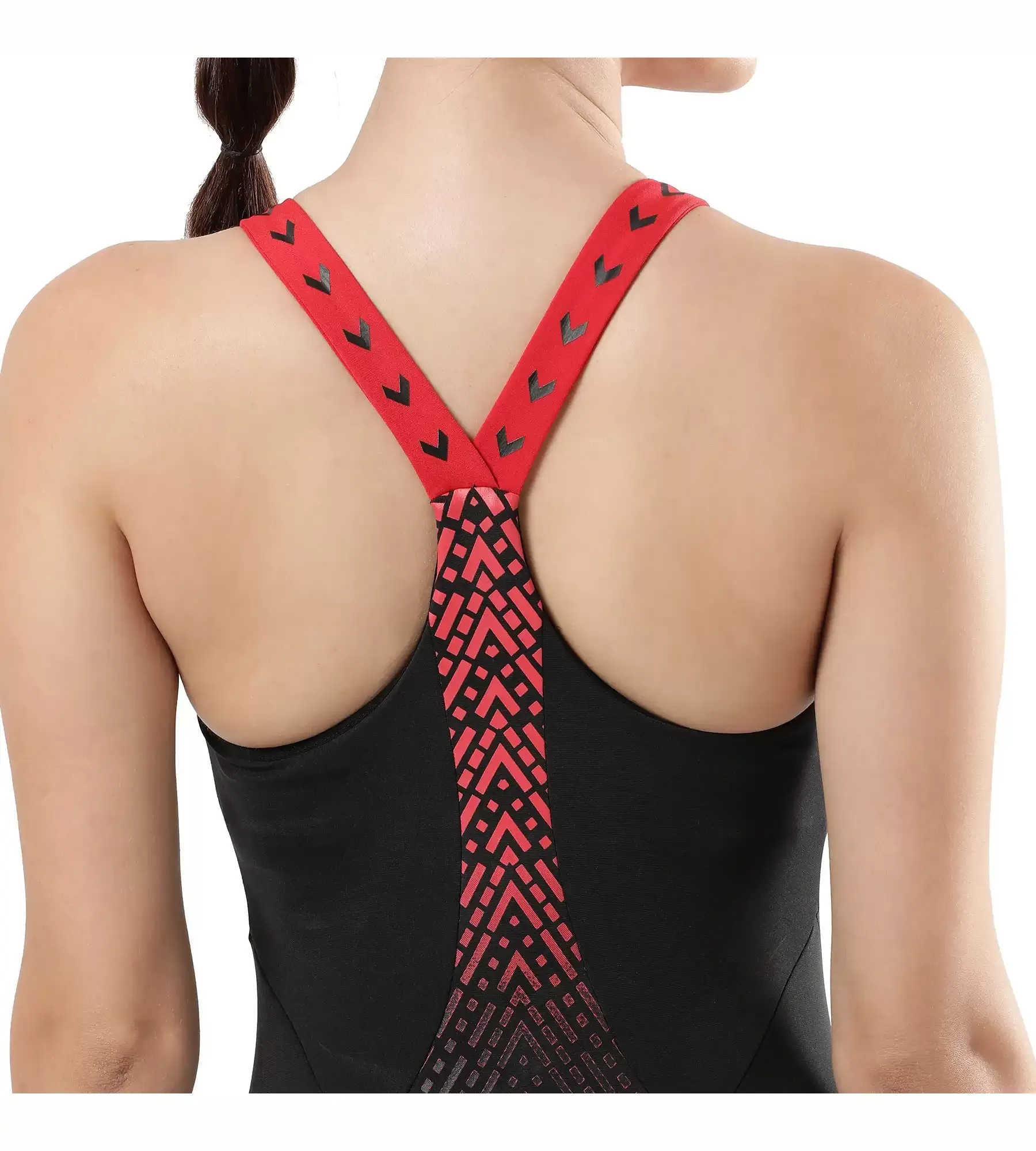 Women's Endurance Hydrorpo Legsuit Swimwear  - Black  &  Fed Red