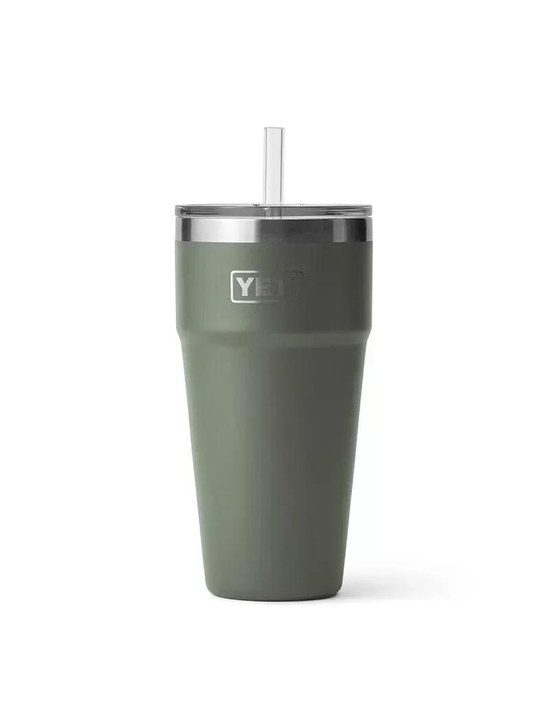 Yeti Rambler 26oz Straw Cup Camp Green